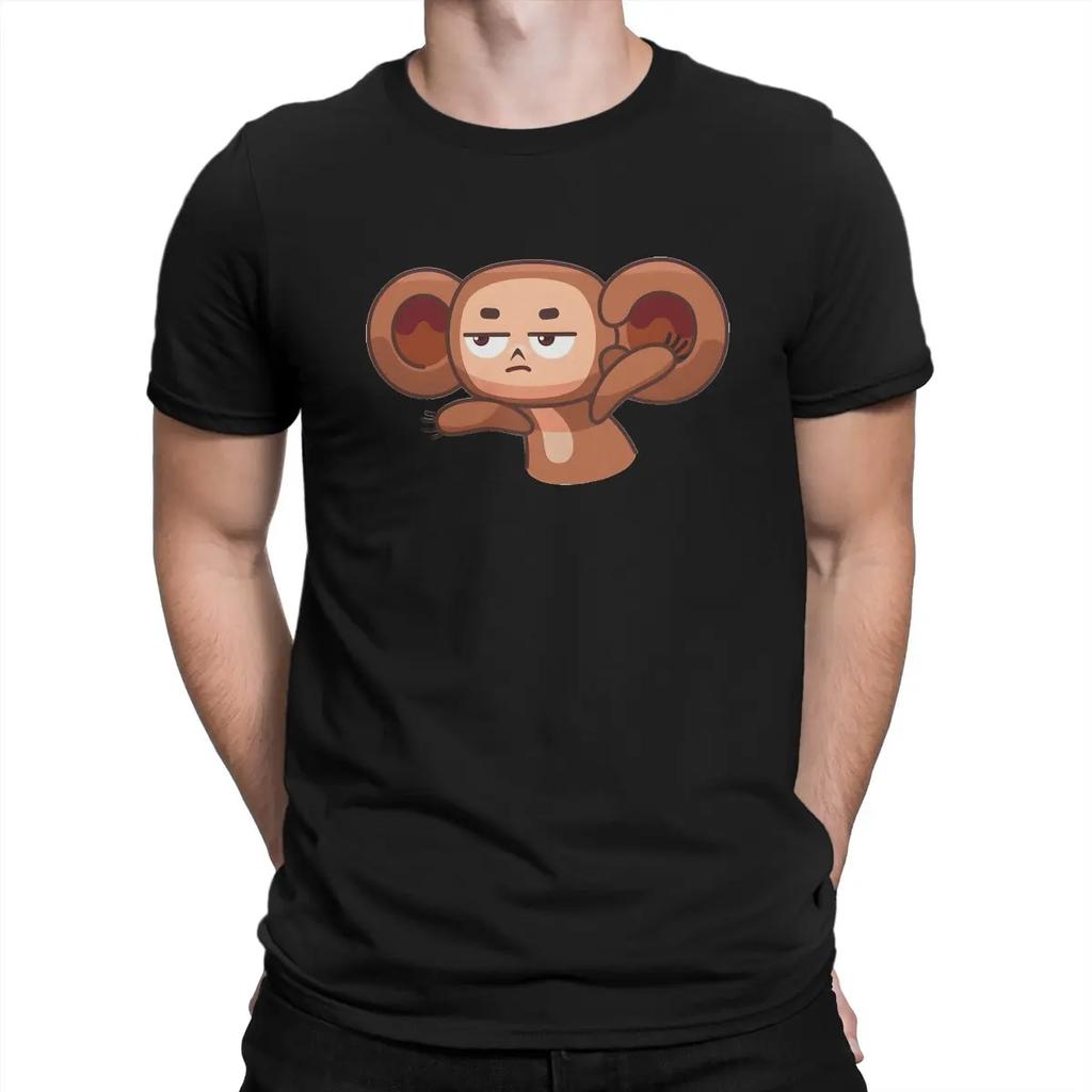 Cheburashka Helpless Man's TShirt Cheburashka Crewneck Short Sleeve Fabric T Shirt Funny Top Quality Gift Idea