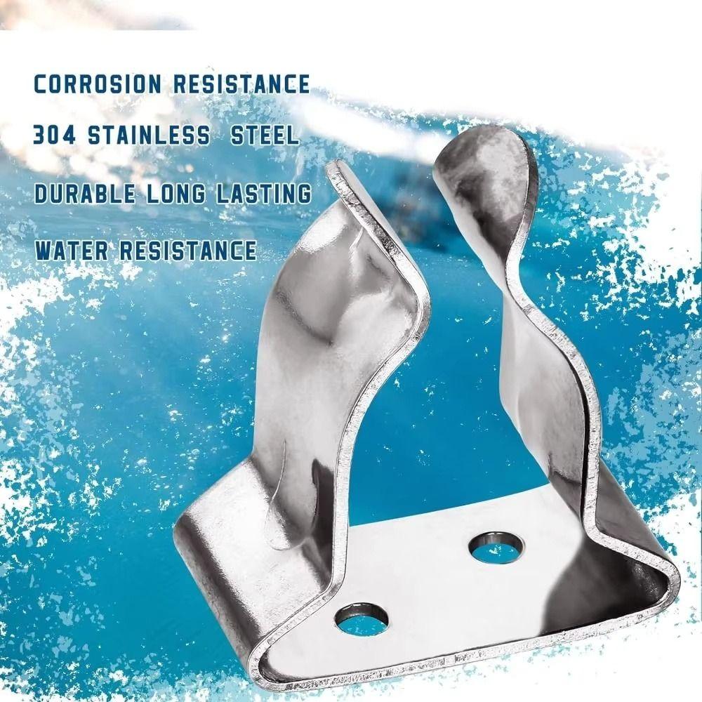 Durable Marine Hook Holder Stainless Steel Spring Clamp Hardware Boat Hook Holder  Marine Hardware