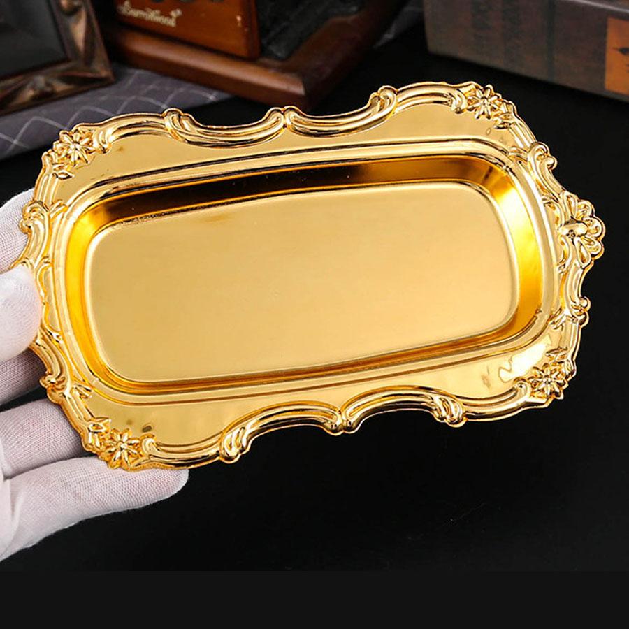 Nordic Dried Fruit Plate Silver Metal Snacks Tray for Wedding Gifts Cake Dessert Cake Pan for Party Birthday Party
