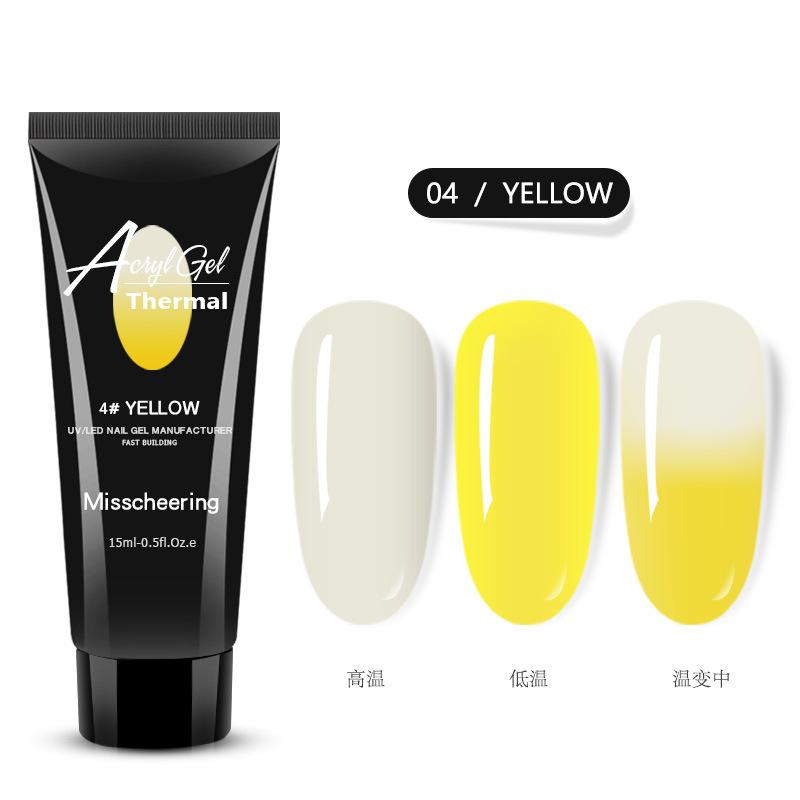 Nail Art Temperature Change Crystal Extension Glue, Nail Quick Extension Cream, Paper Free Solid Crystal Glue 15Ml