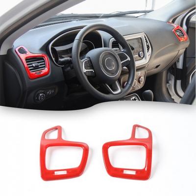 Inner Dashboard Side Air Vent Outlet Trim Cover Frame for Jeep Compass 2017+ Red