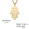 Dawapara  Vintage Filigree Hamsa Hand of Fatima Star of David Hexagram Necklace Good Luck Success Amulet Jewelry Stainless Steel