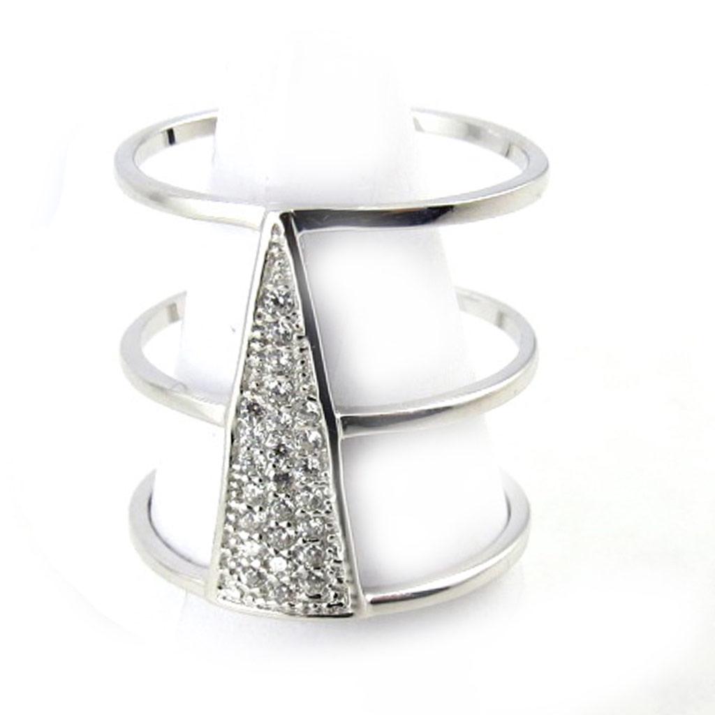 Bague Argent 'Sissi' blanc argenté (rhodié) - 20 mm