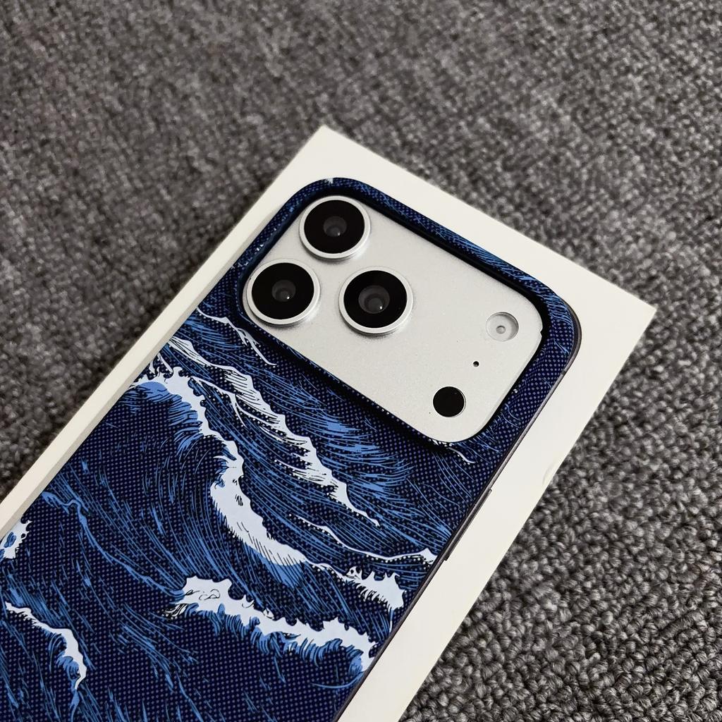 Kevlar Gezeitenmuster Kunststoff Für Magnetische Hülle Für Für Iphone 17 Air 16 Plus 1 14 13 12 Pro Max Schlanke Rahmenlose Kühlabdeckung