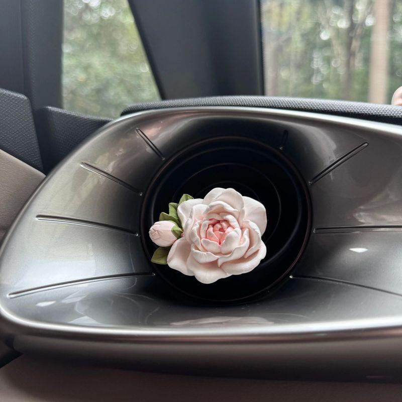 

Jasmine Car Fragrance Diffuser Air Freshener for Car Air Vent Decoration Gift Diffuser Stone Car Scent Flower Pink Jasmine (Free Aromatherapy Essential Oil)