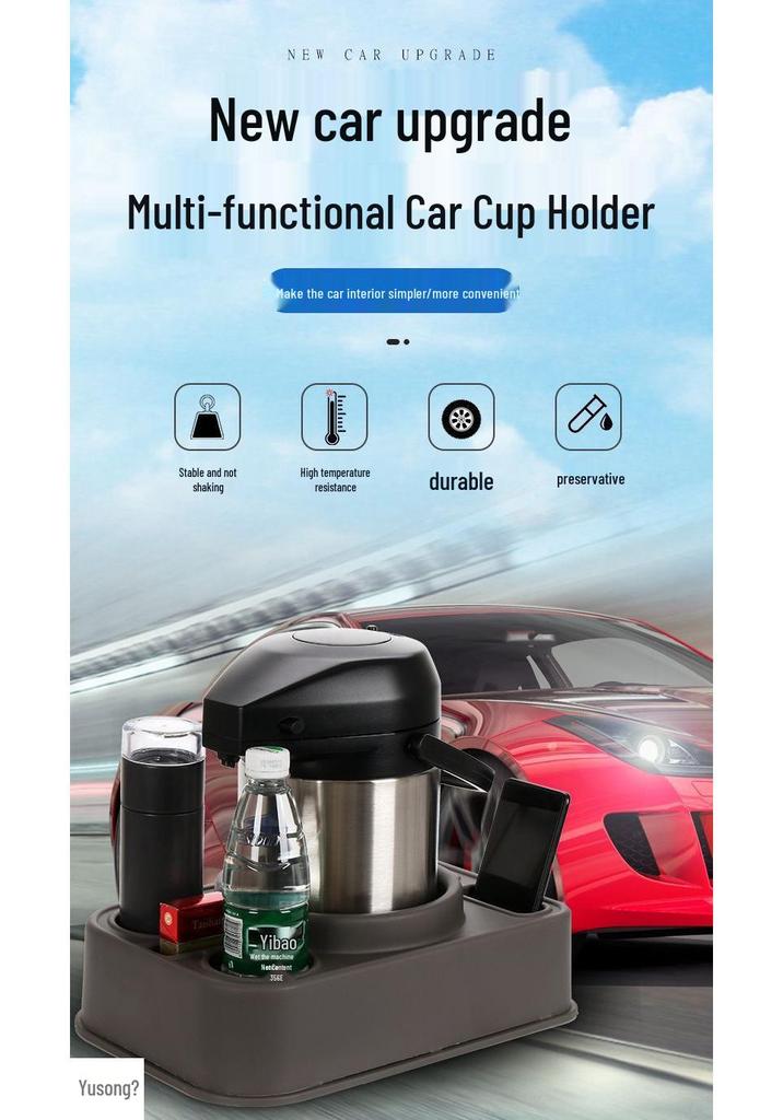 Vehicle-Mounted Kettle Holder: Anti-Tip Thermos Flask Warmer Bracket