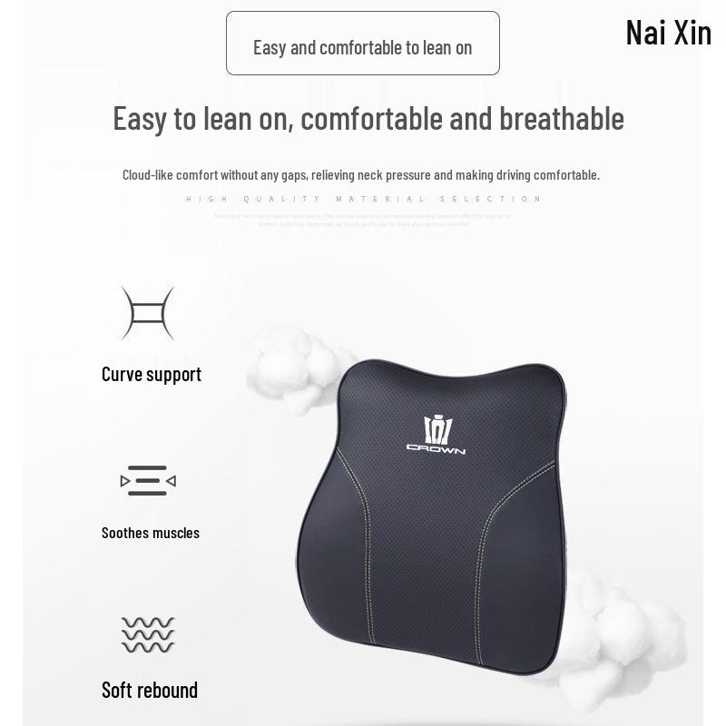 Crown Land Cruiser Headrest & Lumbar Cushion for 12th-14th Gen Toyota Crown/Vellfire Neck Pillow