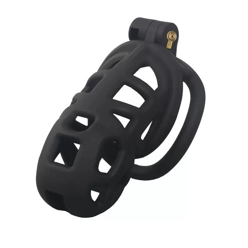 Male Chastity Cage with Invisible Lock and 3 Size Rings Lightweight ABS Bondage Gear Adult Sex Toy for Men