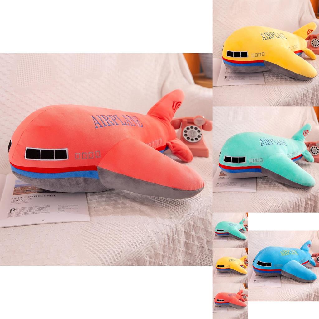 Plush Airplane Toy Soft Crystal Fabric Stuffed Toy Cartoon Airplane Pillow