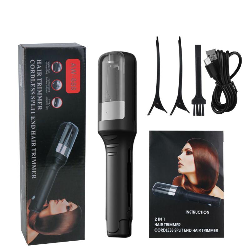 Tondeuse pour pointes fourchues Split Remover Sèche Abîmée Cassante USB Professionnelle Coupe automatique des pointes pour femmes Sans fil Machine à couper les cheveux