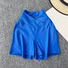 Women Shorts V-Shaped High Waist Design Pure Color Yoga Shorts Elastic Waistband Butt-Covering Summer Short