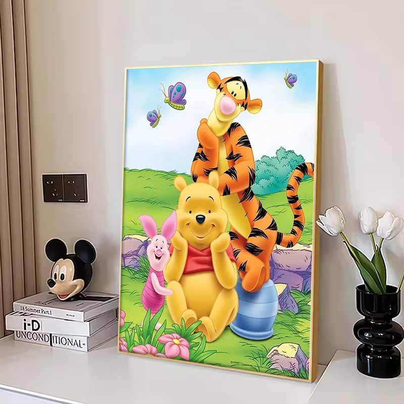 Disney Diamond Painting Winnie The Pooh and Friends Art Illustration Cross Stitch Hanging Printed Puzzle Mosaic Embroidery Home Decoration 5D DIY