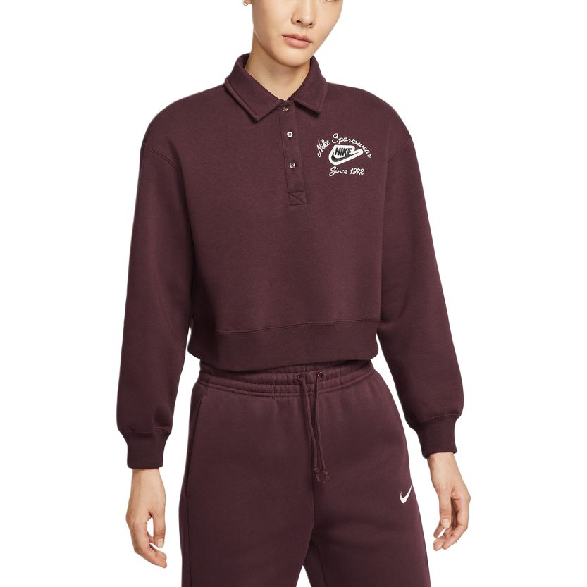 

New Nike Sportswear PHNX COLLARED Sweatshirt Women s IM7487-652 L