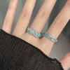 Niche Design Mint-Colored Epoxy Personalized Ring, Cold Wind, Advanced Sense, Open Index Finger Ring, Couple Ring