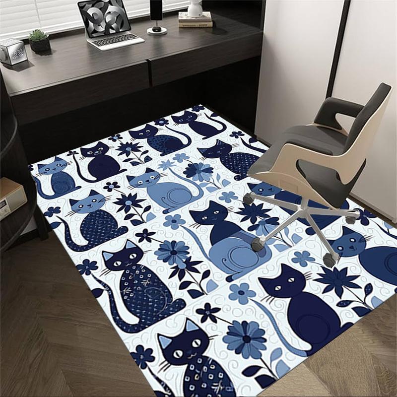 

1PC cat flower Extra Large Non-Slip Floor carpet, Office, family, bedroom, Studio - Large Area RugJ0401 60cm by 90cm