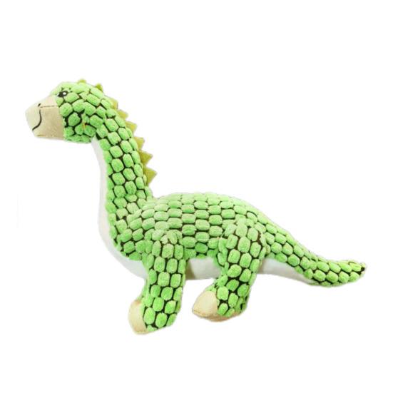 Plush Dinosaur Dog Toy Squeaky Interactive Dog Chew Toy Textured Stuffed Animal for Puppy Teething Medium Large Dogs