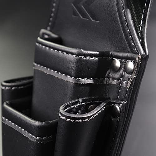 Fujiya Driver and Pliers Holder, 2 Tiers, Black and Gold, Light PU Leather Series, AH-72BG