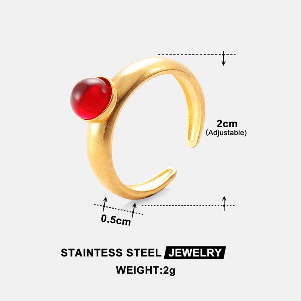 Boho Mehrfarbiger Türkis Edelstahl Offener Ring, Umweltfreundlich & Lichtecht, Schlichtes Titanstahl Design für Damen