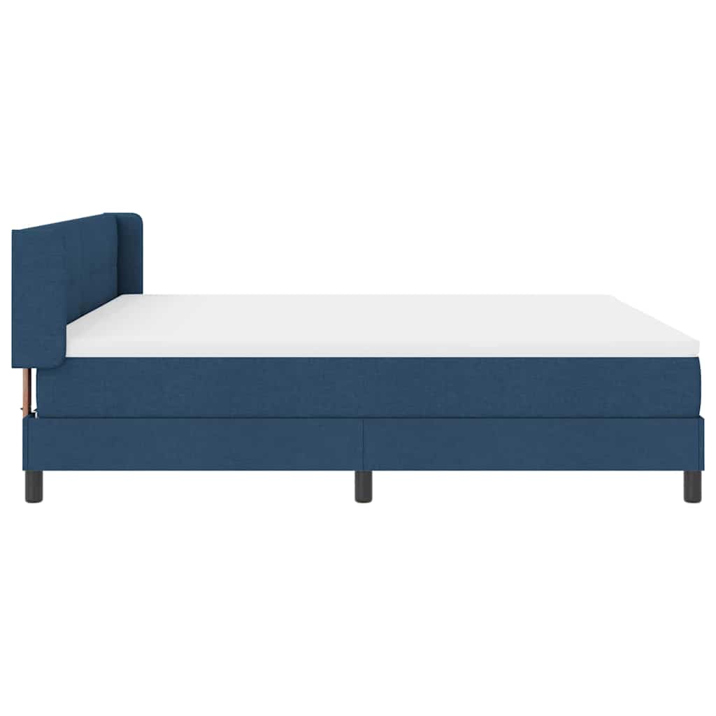 Box Spring Bed with Headboard Blue 200 x 180 cm Fabric