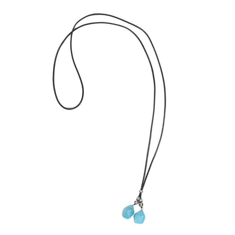 Women Fashion Stone Pendant Necklace Earrings Set Charming Love Round Shape Pendant Necklace