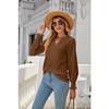 Autumn new style hollow pleated ruffled sleeve V-neck women's casual shirt, fashionable pink elegant women's long-sleeved top