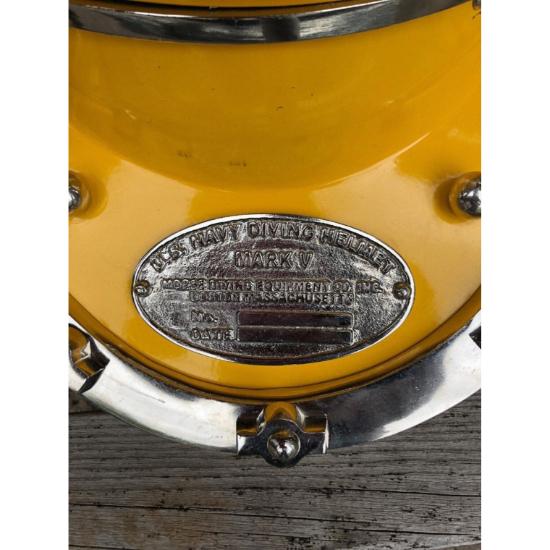 U.S Navy Yellow Antique Diving Helmet - Mark V Deep SCA Scuba Divers Helmet