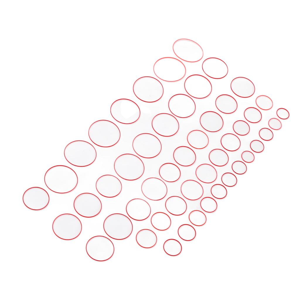 49 Stück 0,9 mm Höhe Uhren Gummidichtung 16 bis 40 mm Durchmesser Rot Wasserdicht Flexibilität Uhren Gummi