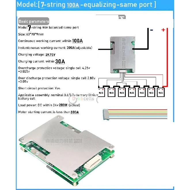 6S 7S 8S 24V 50A 100A 130A 230A 300A Li-ion Lifepo4 Lithium Battery Protection Board BMS Balance MOS Electrical Tool RV Inverter