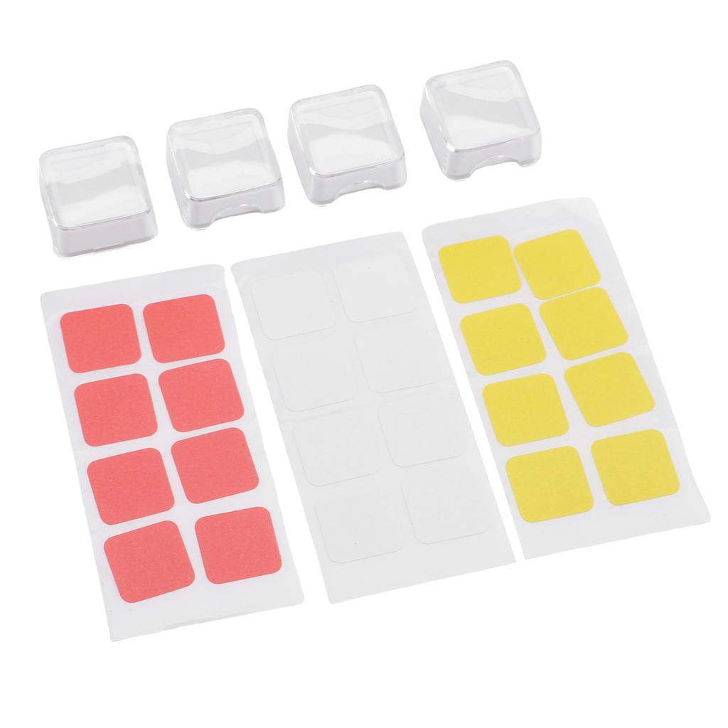 4PCS Double Layer Keycaps with Transparent Cover Removable Stickers ABS Mechanical Keyboard Replacement Keycaps