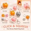 Slow Resbound Finger Button Clicker Soft Squeeze Toy Keychain Fidget Keychain  Holiday Gifts
