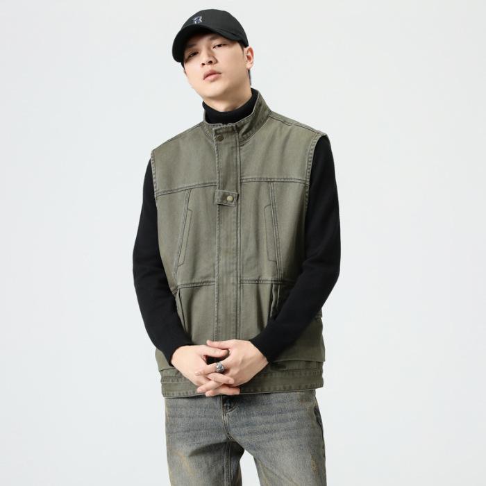 

Жилет Cargo Armor Stand Up с застежкой-молнией, мужской, американский, для рыбалки, свободного покроя, с несколькими сумками, с зажимом для плеча 4XL зелёный