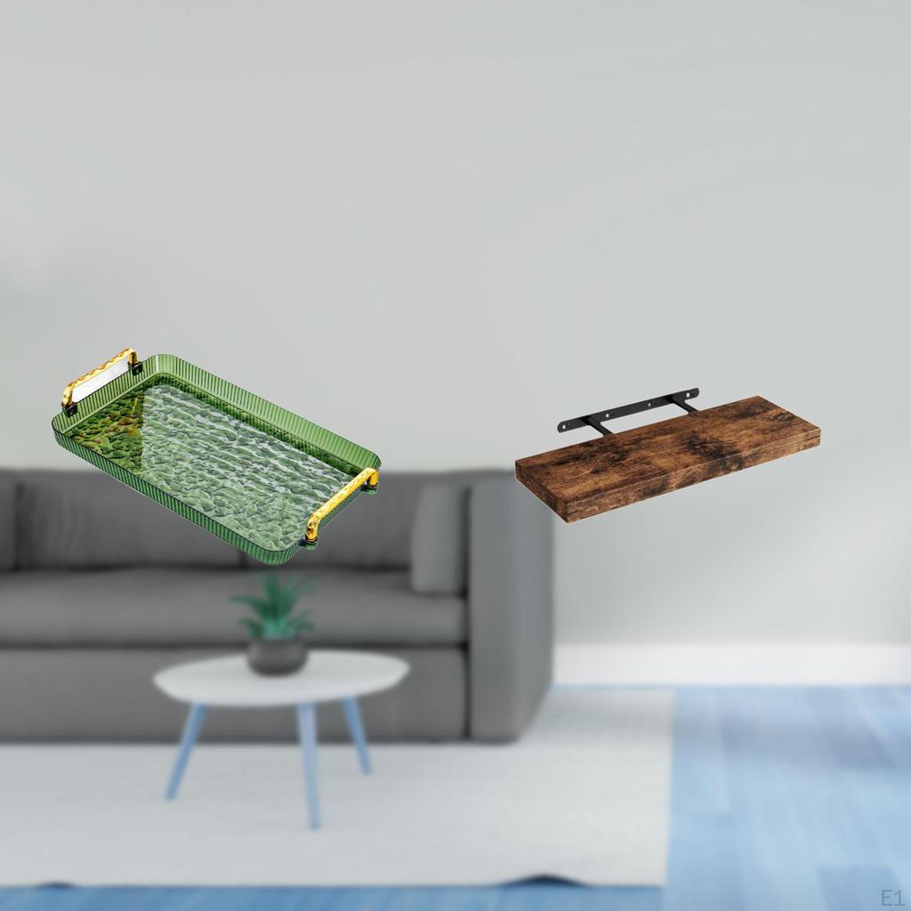 Rustic Floating Dessert Tray with Handle Multipurpose Coffee Table Jewelry Storage Space Saving