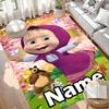 Custom Name Personalized Masha and The Bear Print Carpet, Versatile Home Decor Rug, for Playroom, Apartment, Balcony, Entryway, Hallway Gift