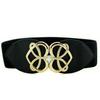 Down Jacket Decorative Belt Women'S Bright Gold Love Pair Buckle Elastic Belt Dress Wide Waist Seal Three Sizes