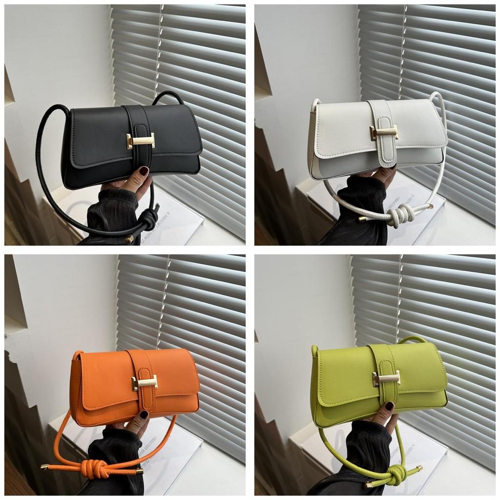 Chic Black White Orange Green Brown And Rose Pink Pu Shoulder Bag Stylish Fashionable Handbag