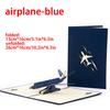 3 Colors Foldable 3D Airplane Greeting Card Ornament Handmade Paper Carving Blessing Message Card Graduation Birthday Gift XJM