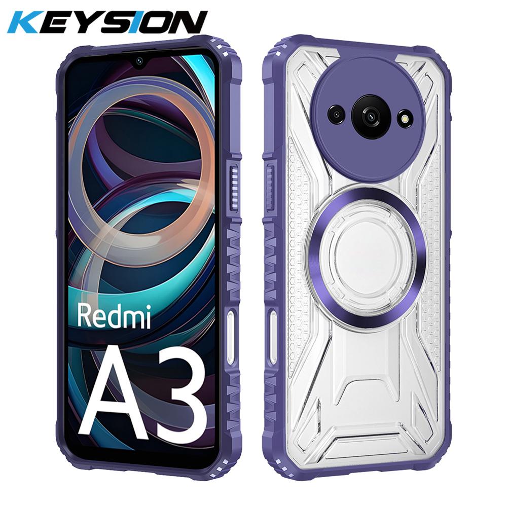 

Прозорий магнітний чохол KEYSION для Redmi A5 A3 A3X М який силікон+ПК Ударостійкий чохол для телефону для Xiaomi POCO C61 C71 for Redmi A3X