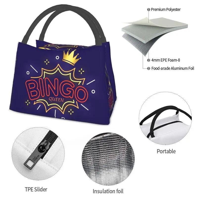 Bingo Queen Tragbare Lunchbox Damen Auslaufsicher Papierspiel Thermokühler Lebensmittel Isoliert Lunchtasche Reise Arbeit Picknick Behälter