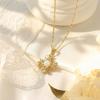 Light Luxury Women's Titanium Steel Floral Clavicle Necklace Set