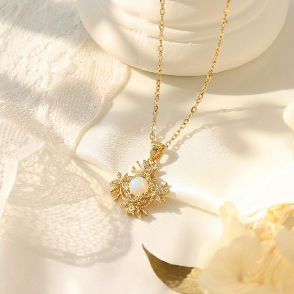 Light Luxury Women's Titanium Steel Floral Clavicle Necklace Set