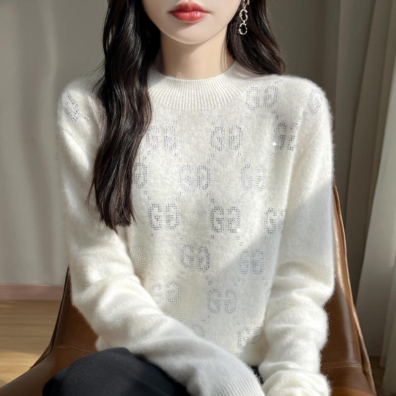 

Женский кашемировый свитер Qinghe кашемир 30% кашемир 70% шерсть осенне-зимний пуловер теплый и модный XXL теплый белый