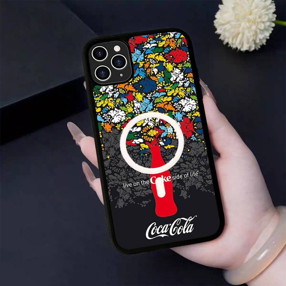 Bevande Calde C-Coca C-Cola Custodia Magnetica per Telefono Magsafe Wireless PC+TPU Per IPhone 11 12 13 14 15 16 17 Pro Max Plus