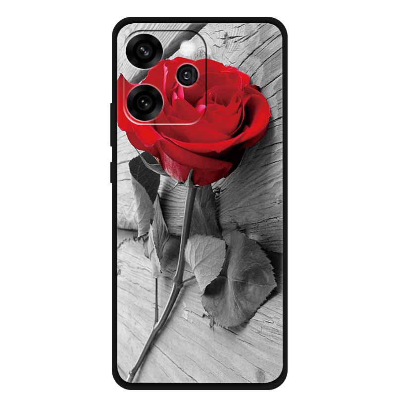 For Oppo Reno15 Phone Case TPU Soft Silicone Tech Style Case for Oppo Reno 15 Flower Heart-shaped Protector Cover PLW110 Coque