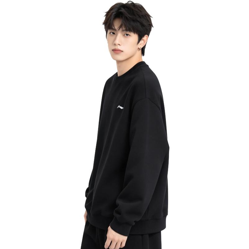 Men's Li-Ning Sweatshirts Men's Black Crew Neck Moderate Other