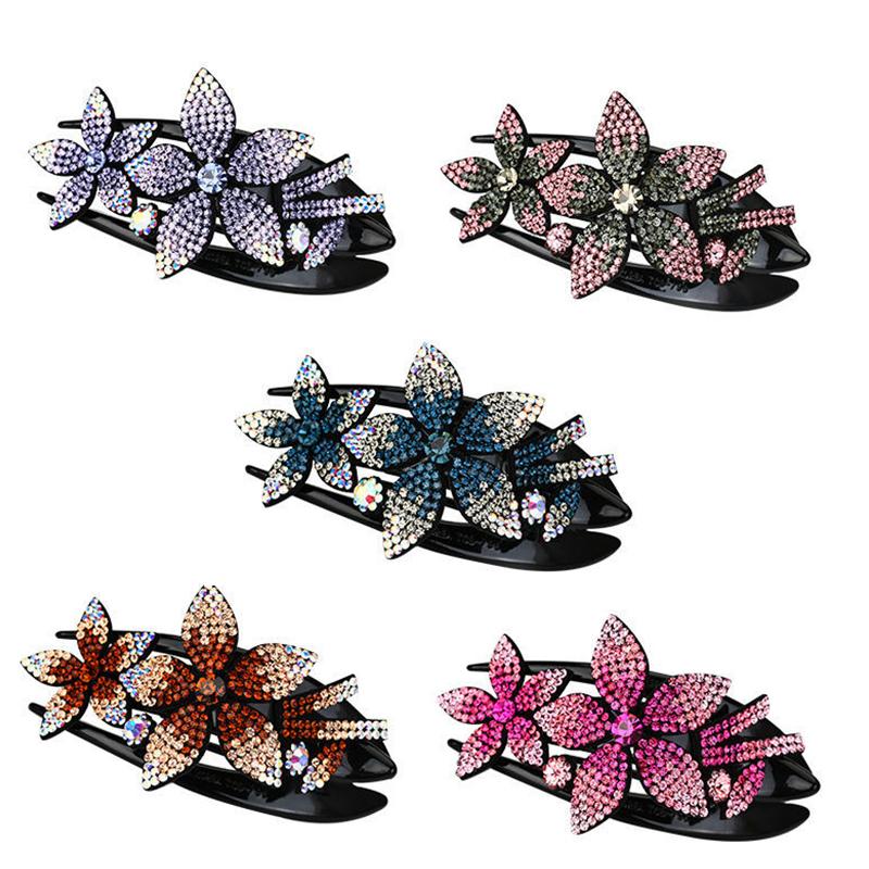 1Pc Hair Claws Women Hairgrip Fashion Hairpin Hair Clips Plastic Duckbill Clip Rhinestone