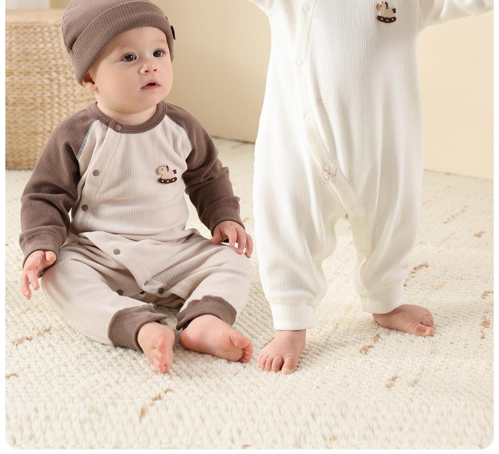 Baby Weicher Samt Langarm Strampler - Neugeborene Frühling/Herbst Warmer Schlafanzug