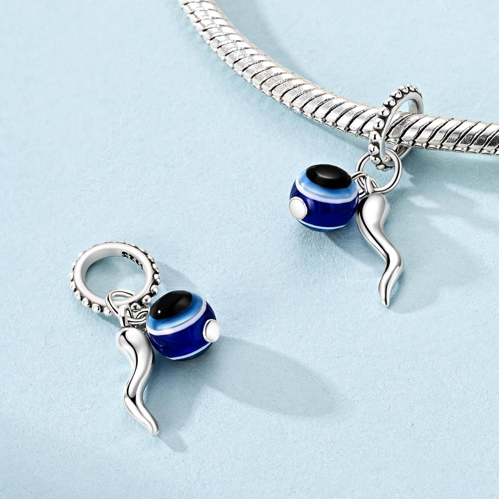 Devil's Eye Charm Bead Component Copper Metal Authentic Original Pendant Bead Component Compatible With Bracelet High Quality Fine Jewelry Do It