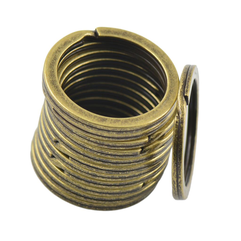 12Pcs Flat Split Rings s Keychains Keys Holder