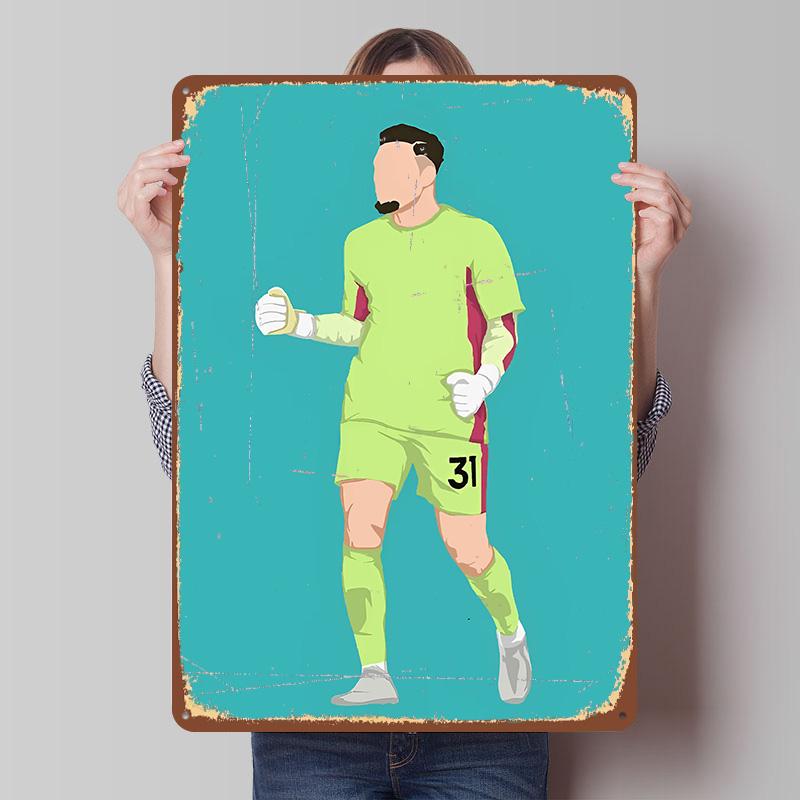 Soccer Goalkeeper Tinplate Poster Customized Wall Art Vintage Metal Signs Retro Tin Plaque for Decoration At Home Decorations