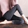 Women's High-Waisted Skinny Jeans - Spring/Autumn 2024 Korean Style Slimming Elastic Pencil Pants with Velvet.